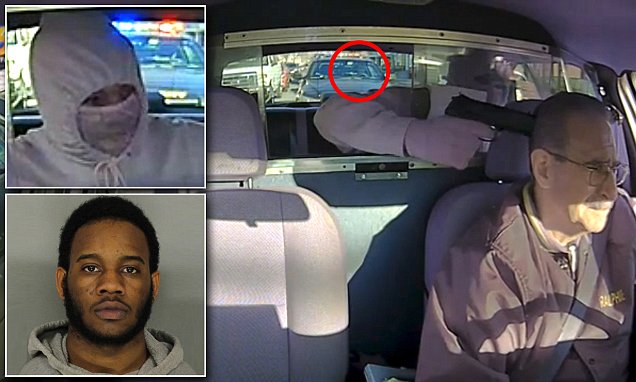 Man robbed a cab driver with a cop car right behind him