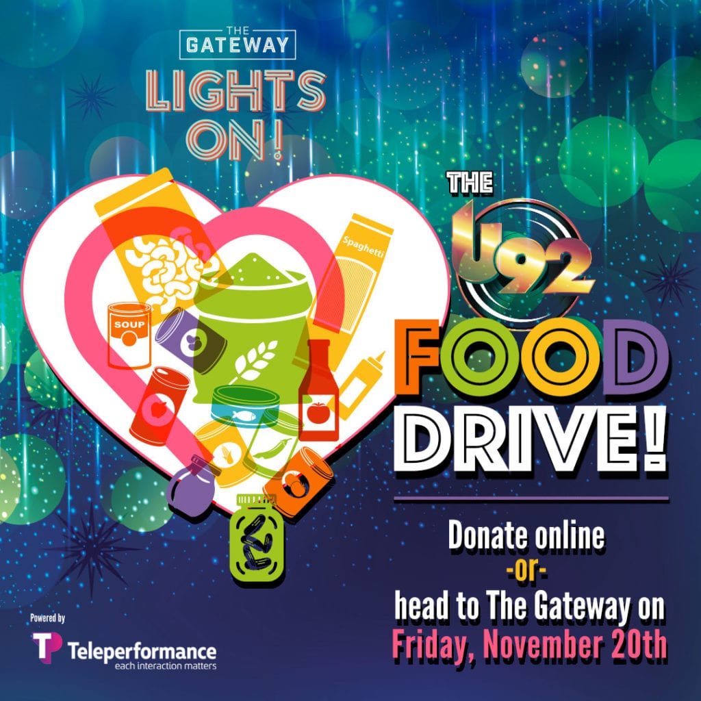 U92 Food Drive Online And At The Gateway U92