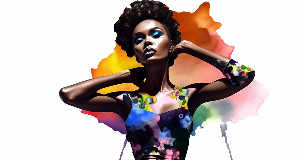 Janelle Monae Watercolor Portrait by Talmage Garn - 92.5 The Beat Janelle Monae The Age of Pleasure Tour - Salt Lake City