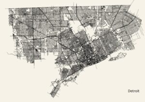 Detroit City Grid Map