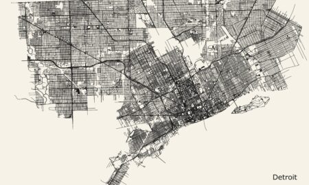 Detroit City Grid Map
