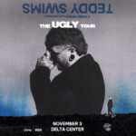 Poster for The Ugly Tour: a man with stretched earlobes on a textured blue-gray background, with date November 3 at Delta Center.