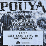 Concert poster advertising a 2026 Forever Glades Tour with Ramirez, Fat Nick, Black Smurf and ComeHelpglo at The Complex in Salt Lake City, Oct 13 (Live Nation logo).