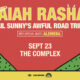Concert poster for Isaiah Rashad's Lil Sunny's Awful Road Trip with special guest ALEMEDA, Sept 23 at The Complex.