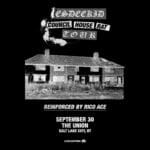 Black-and-white concert poster for 'Council House Rat Tour' with a rat graphic, announcing Rico Ace, Sept 30 at The Union, Salt Lake City, UT