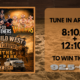 Poster advertising Wild Wild West rodeo y Jaripeo at Smith's Ball Park with multiple bands, July 26, 1 PM–10 PM; western rodeo imagery and pickup trucks.
