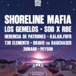 Festival poster for New West Coast Festival at Zion Bank Stadium, Salt Lake City, UT on Aug 29, 2026, featuring Shoreline Mafia and other acts; crowd-filled stadium at sunset.