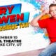 Promotional poster for comedian Gary Owen's 'No Hard Feelings Tour' showing bold text, paint-splashed background, and a man in a red shirt; Sept 10 at Capitol Theatre, Salt Lake City, UT?